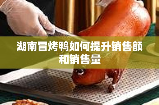 湖南冒烤鸭如何提升销售额和销售量