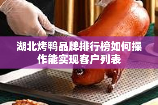 湖北烤鸭品牌排行榜如何操作能实现客户列表