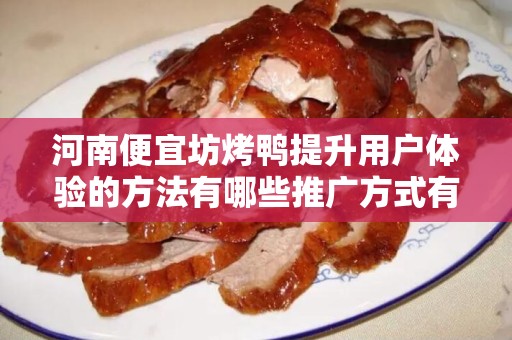 河南便宜坊烤鸭提升用户体验的方法有哪些推广方式有哪些