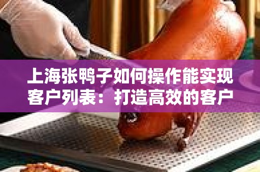 上海张鸭子如何操作能实现客户列表：打造高效的客户管理体系