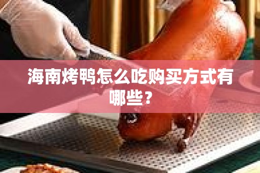 海南烤鸭怎么吃购买方式有哪些？