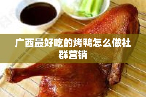 广西最好吃的烤鸭怎么做社群营销