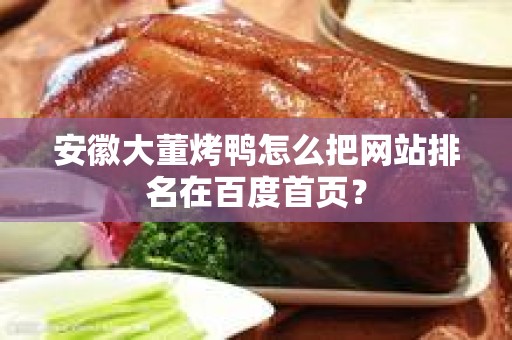 安徽大董烤鸭怎么把网站排名在百度首页？