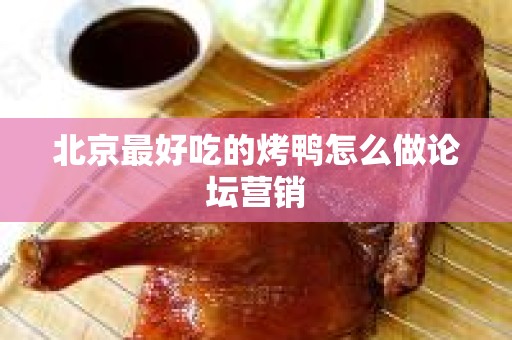 北京最好吃的烤鸭怎么做论坛营销