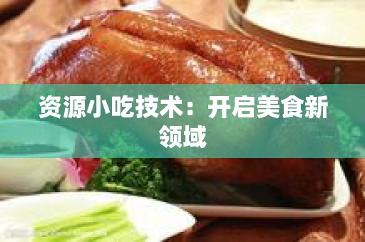 资源小吃技术：开启美食新领域