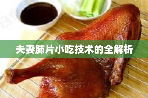 夫妻肺片小吃技术的全解析