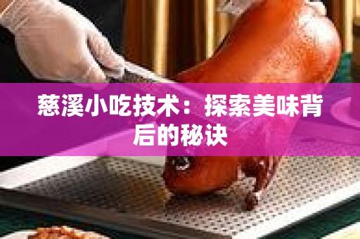 慈溪小吃技术：探索美味背后的秘诀