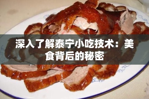 深入了解泰宁小吃技术：美食背后的秘密