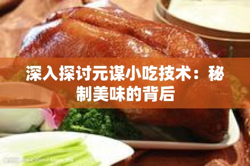 深入探讨元谋小吃技术：秘制美味的背后