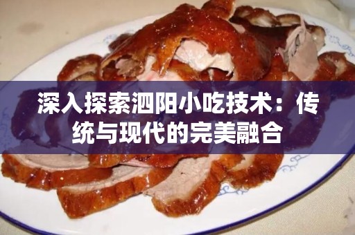 深入探索泗阳小吃技术：传统与现代的完美融合