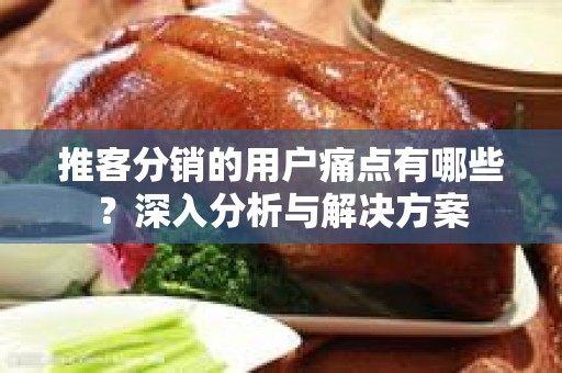 推客分销的用户痛点有哪些？深入分析与解决方案