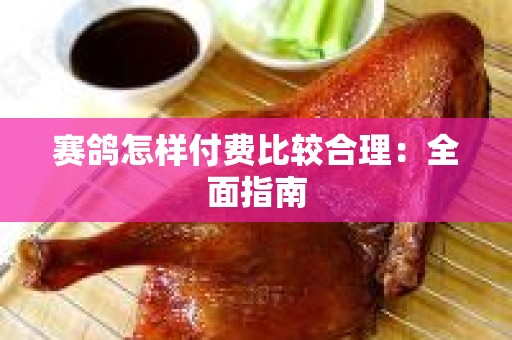 赛鸽怎样付费比较合理：全面指南