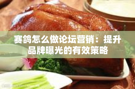赛鸽怎么做论坛营销：提升品牌曝光的有效策略