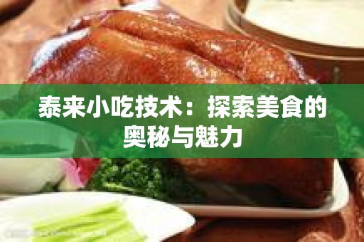 泰来小吃技术：探索美食的奥秘与魅力