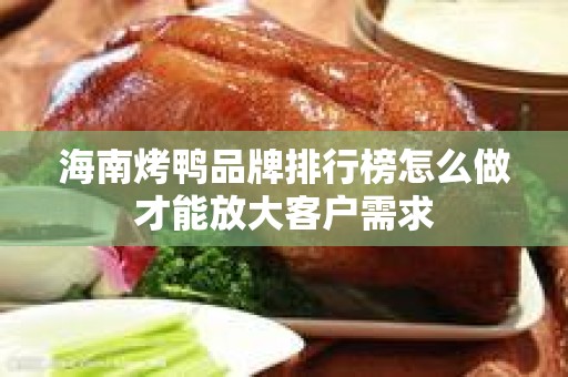 海南烤鸭品牌排行榜怎么做才能放大客户需求